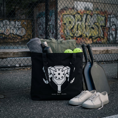 Aries — First Strike tote bag — black pickleball tote bag packed with paddles, balls and kit courtside