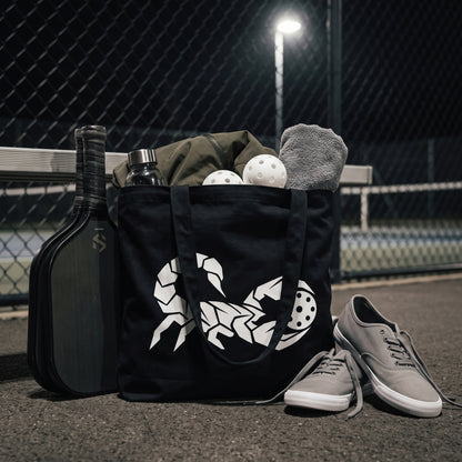 Scorpio — Soft Shot tote bag — black pickleball tote bag packed with paddles, balls and kit courtside