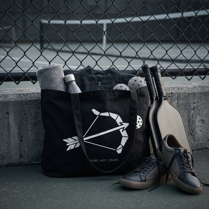 Sagittarius — Target Locked tote bag — black pickleball tote bag packed with paddles, balls and kit courtside
